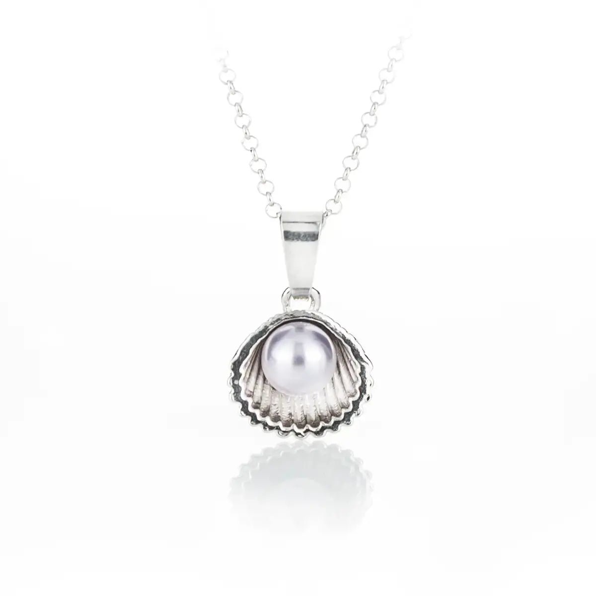 Сребърно колие Seashell с бяла перла – by Crystal Pro Jewellery