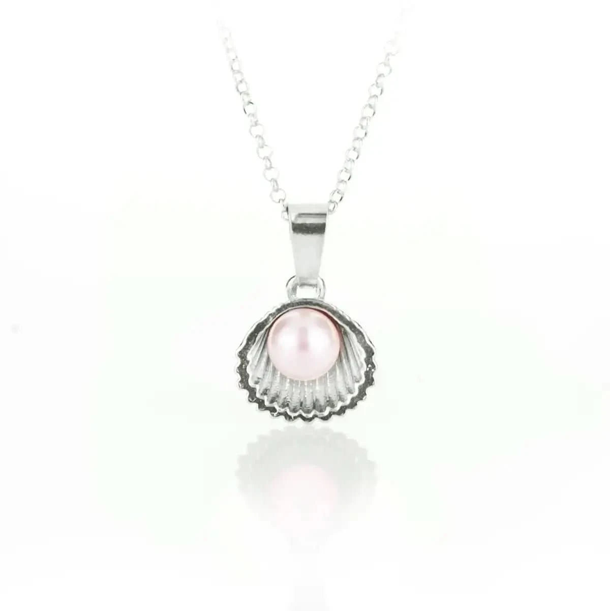 Сребърно колие Seashell с бяла перла – by Crystal Pro Jewellery