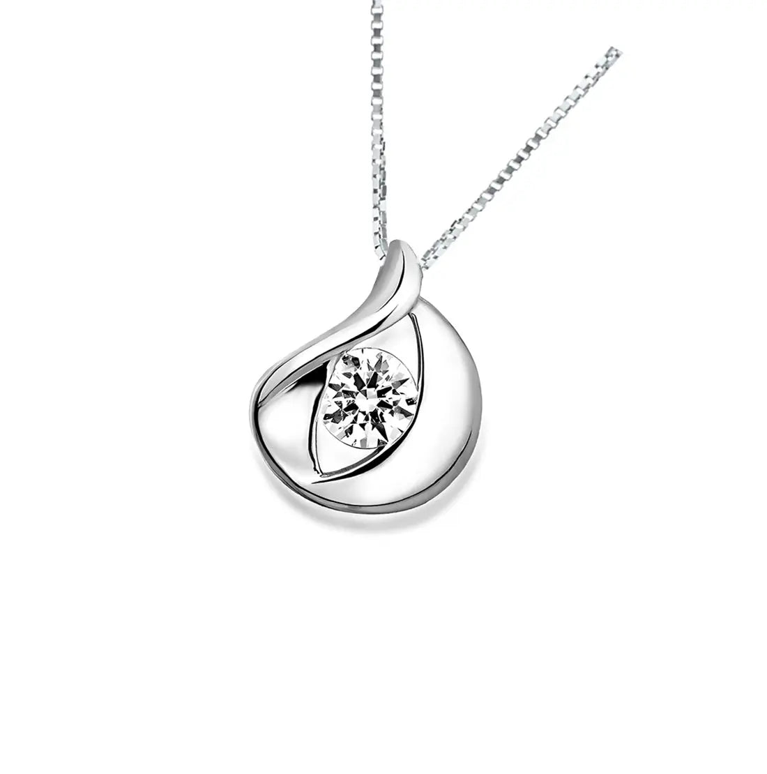 Сребърно колие Сълза с бляскав цирконий – by Crystal Pro Jewellery