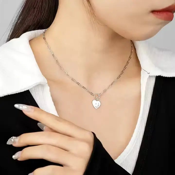 Сребърно колие Сърце с луна и звезда позлатено – by Crystal Pro Jewellery