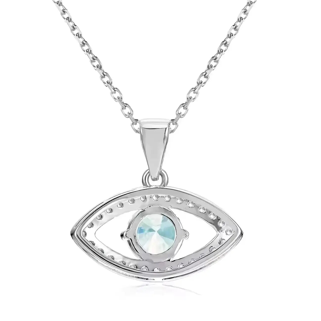 Сребърно колие Талисман против уроки с естествен Син Топаз – by Crystal Pro Jewellery