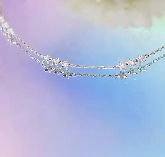 Сребърно колие Звезден блясък 18К покритие от злато – by Crystal Pro Jewellery