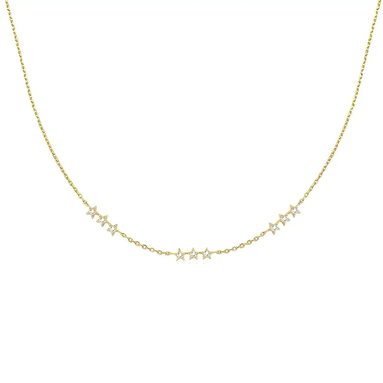 Сребърно колие Звезден блясък 18К покритие от злато – by Crystal Pro Jewellery