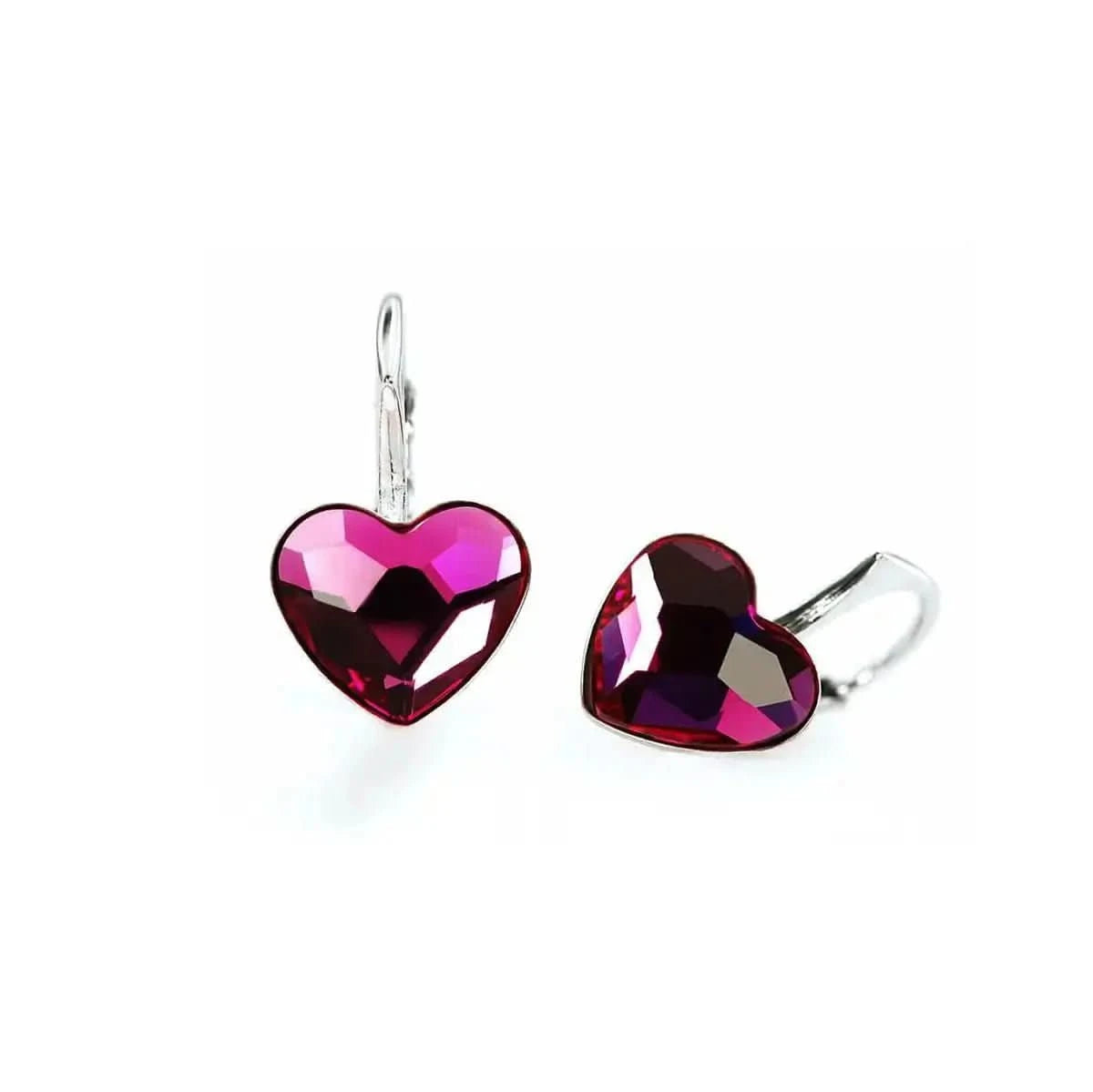 Сърца Midnight Glow Сребърни обици с кристални детайли – by Crystal Pro Jewellery