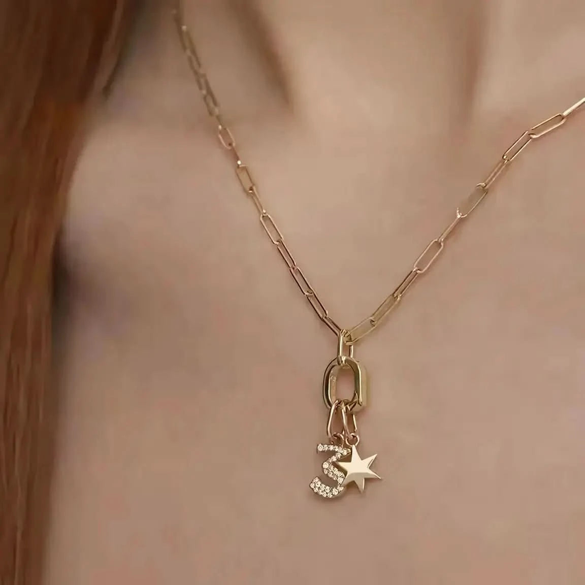 Талисман Звезда с 18К златно покритие изчистен дизайн – by Crystal Pro Jewellery