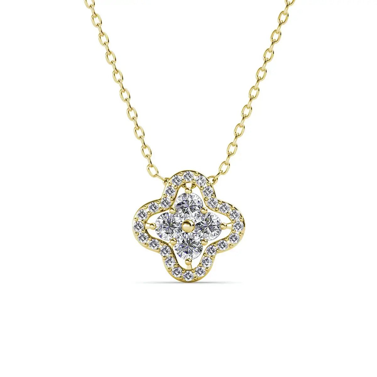 Винтидж колие Детелина от стерлингово сребро 18K златно покритие – by Crystal Pro Jewellery