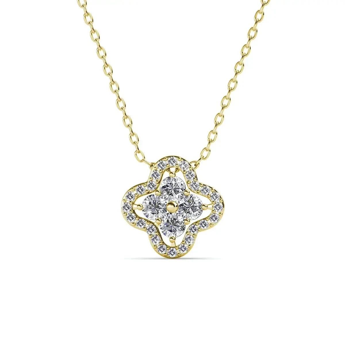 Винтидж колие Детелина от стерлингово сребро 18K златно покритие – by Crystal Pro Jewellery