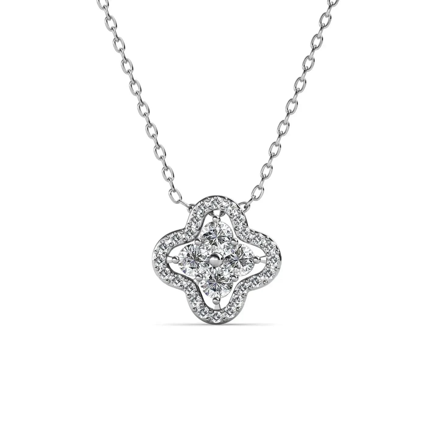 Винтидж колие Детелина от стерлингово сребро 18K златно покритие – by Crystal Pro Jewellery