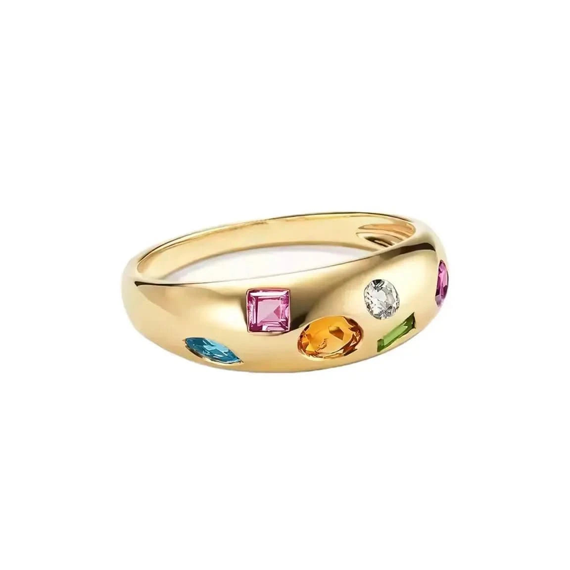 Винтидж сребърен пръстен с многоцветни цирконии – by Crystal Pro Jewellery