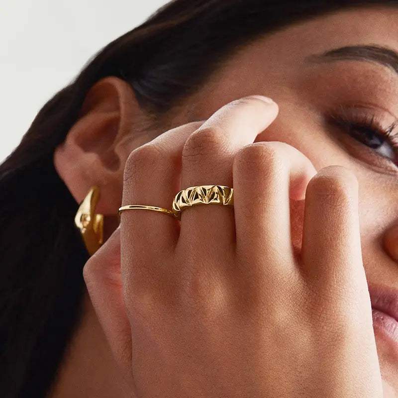 Eлегантен винтидж пръстен позлатено Сребро 925 Minimamalist Doom Ring