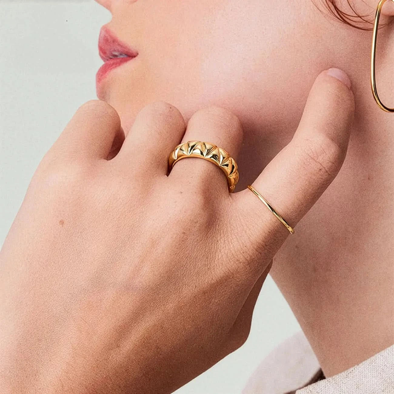 Eлегантен винтидж пръстен позлатено Сребро 925 Minimamalist Doom Ring