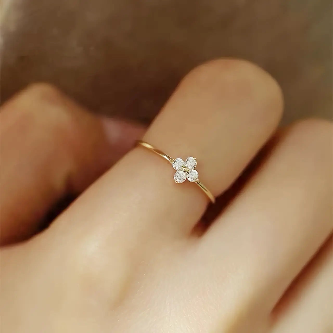 Дамски пръстен Четирилистна детелина Сребро 925 Фина бижутерия