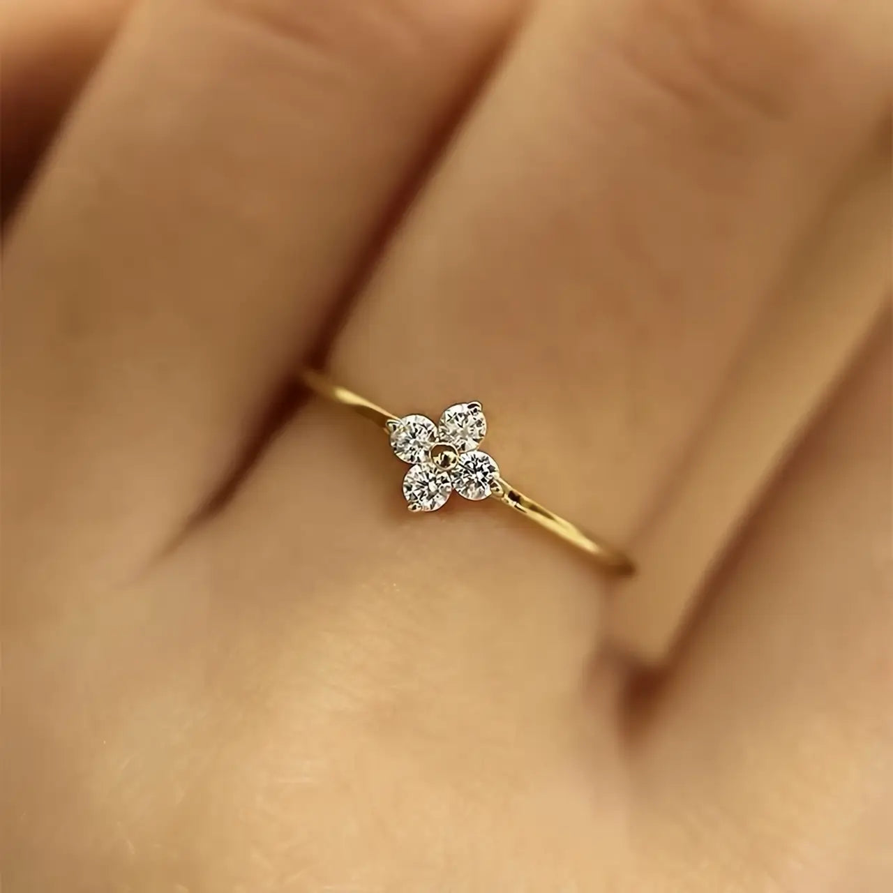 Дамски пръстен Четирилистна детелина Сребро 925 Фина бижутерия