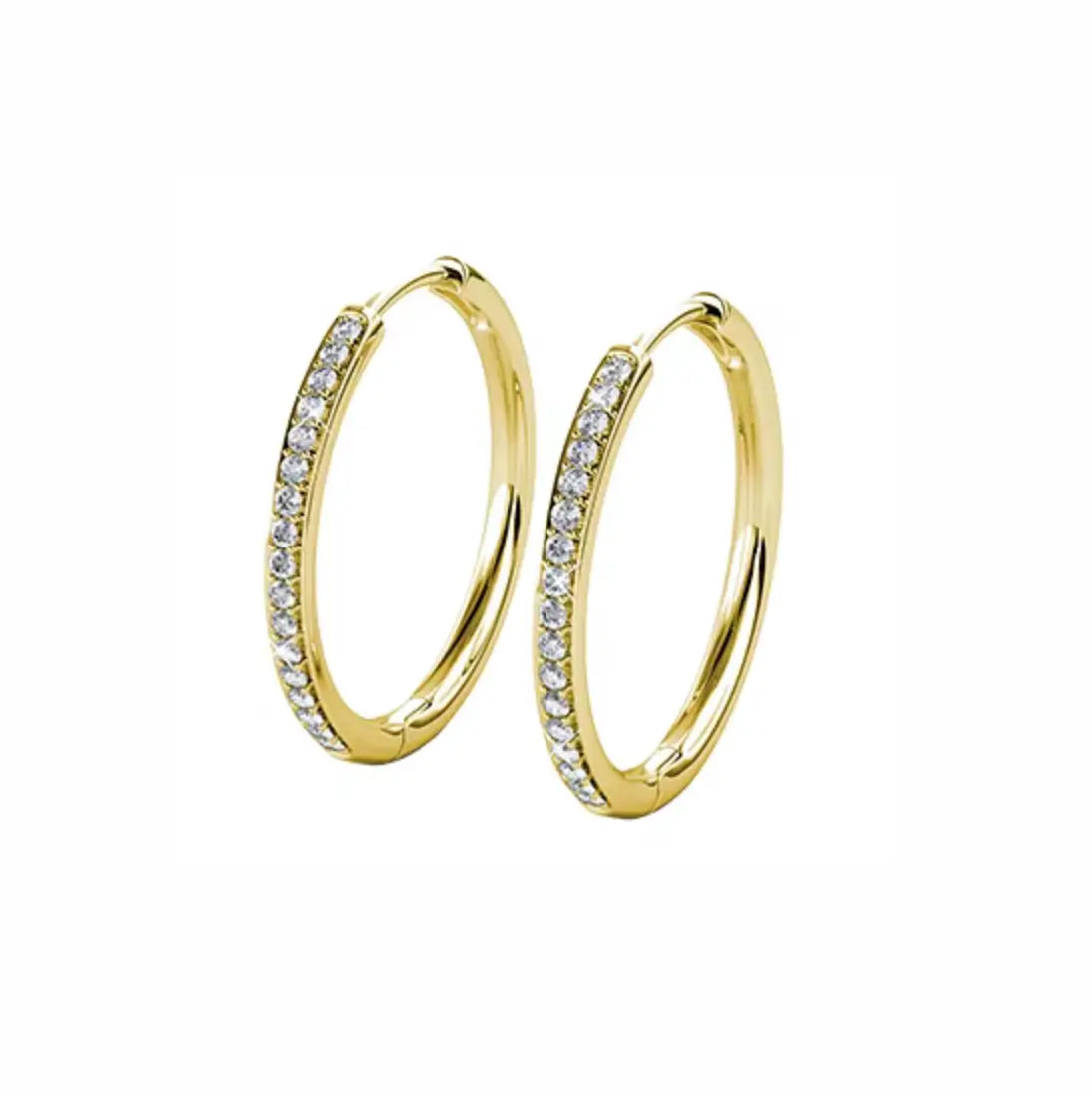 Позлатени фини халки с кристален блясък