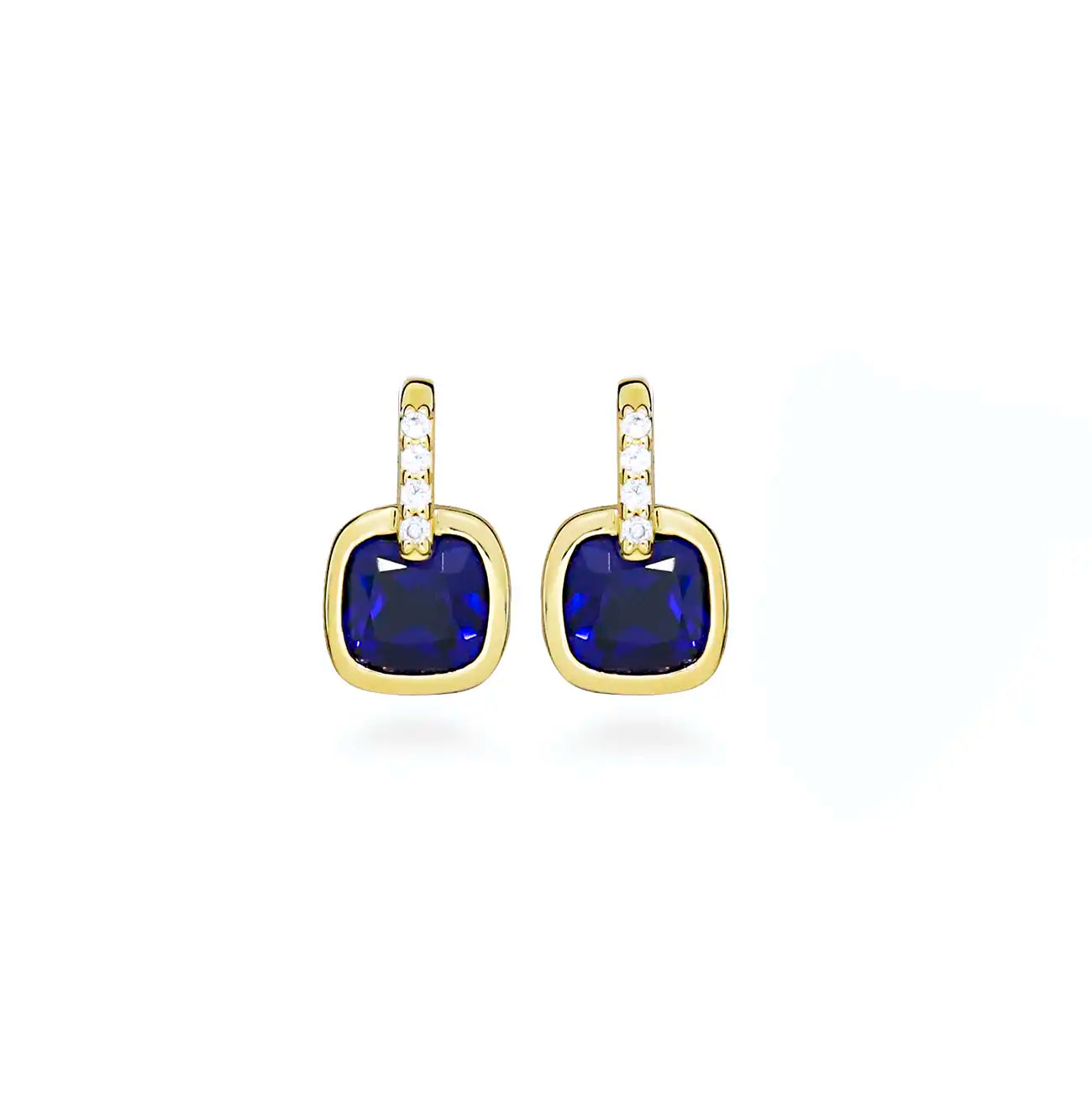 Silver earrings with a delicate design in gray-blue shades