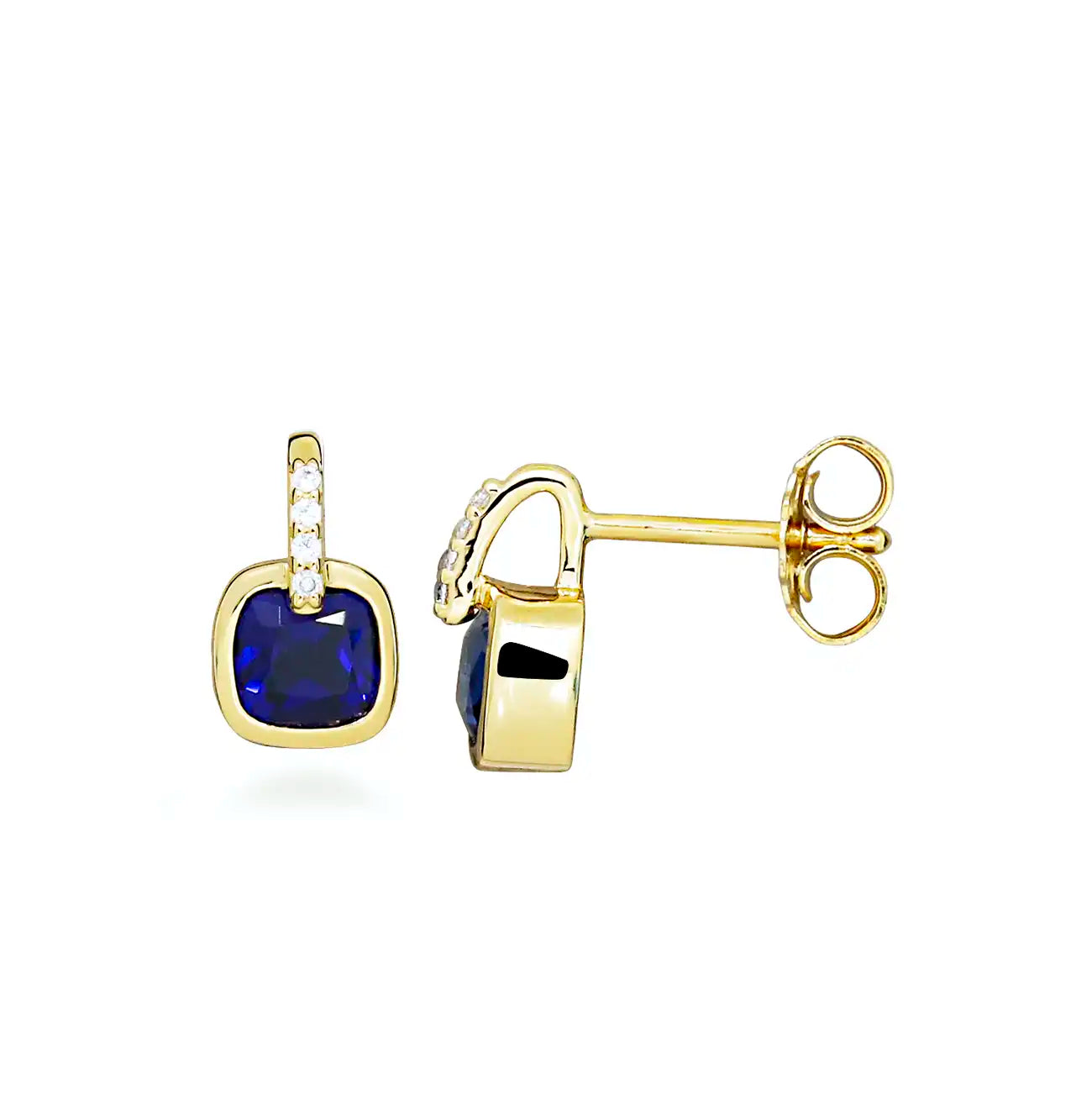 Silver earrings with a delicate design in gray-blue shades