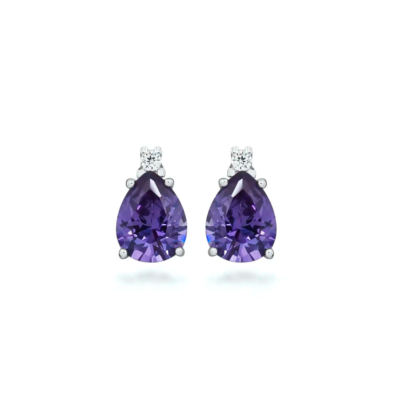 Silver Earrings with Nano Alexandrite Droplet Design