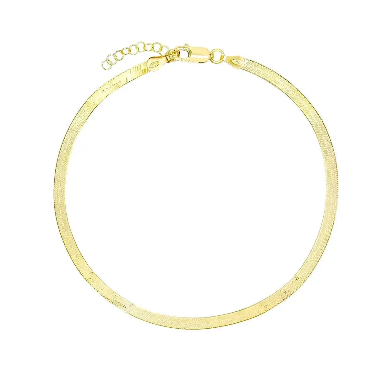 Дамска сребърна гривна Herringbone chain плоска плетка – by Crystal Pro Jewellery