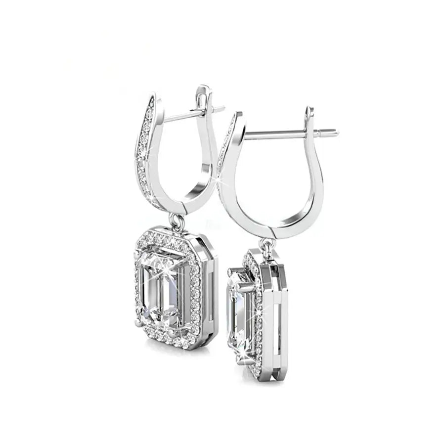 Дамски комплект Eternal Shine 18К покритие Бяло злато и премиум кристали – by Crystal Pro Jewellery