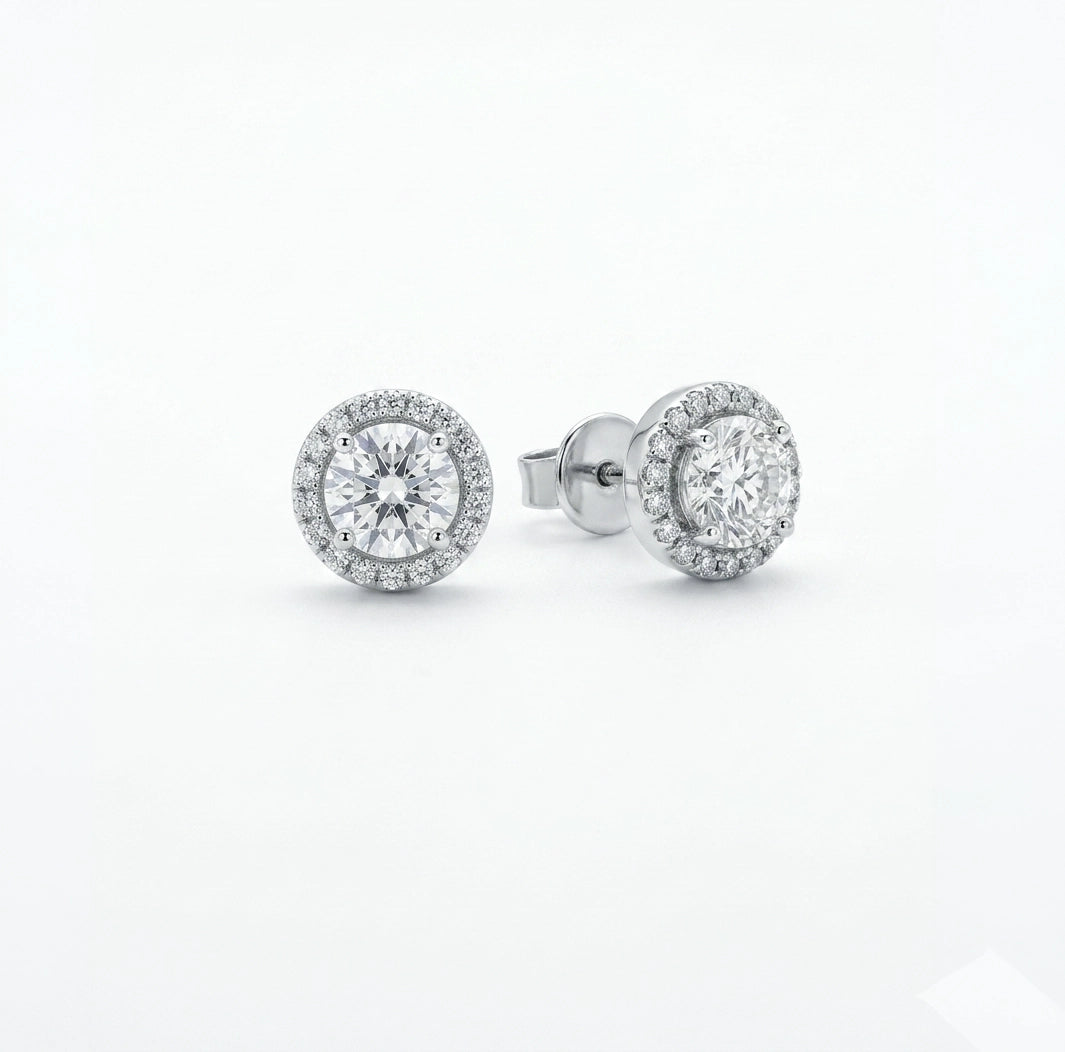 Обици с iced crushed stones с диамантен ефект