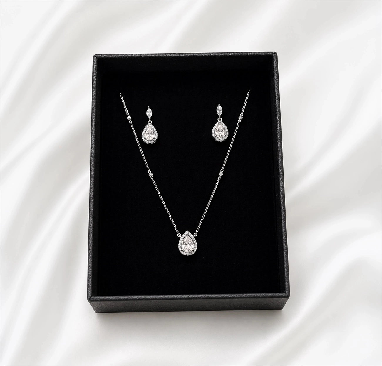 Дамски комплект с iced crushed stones-с форма на капка