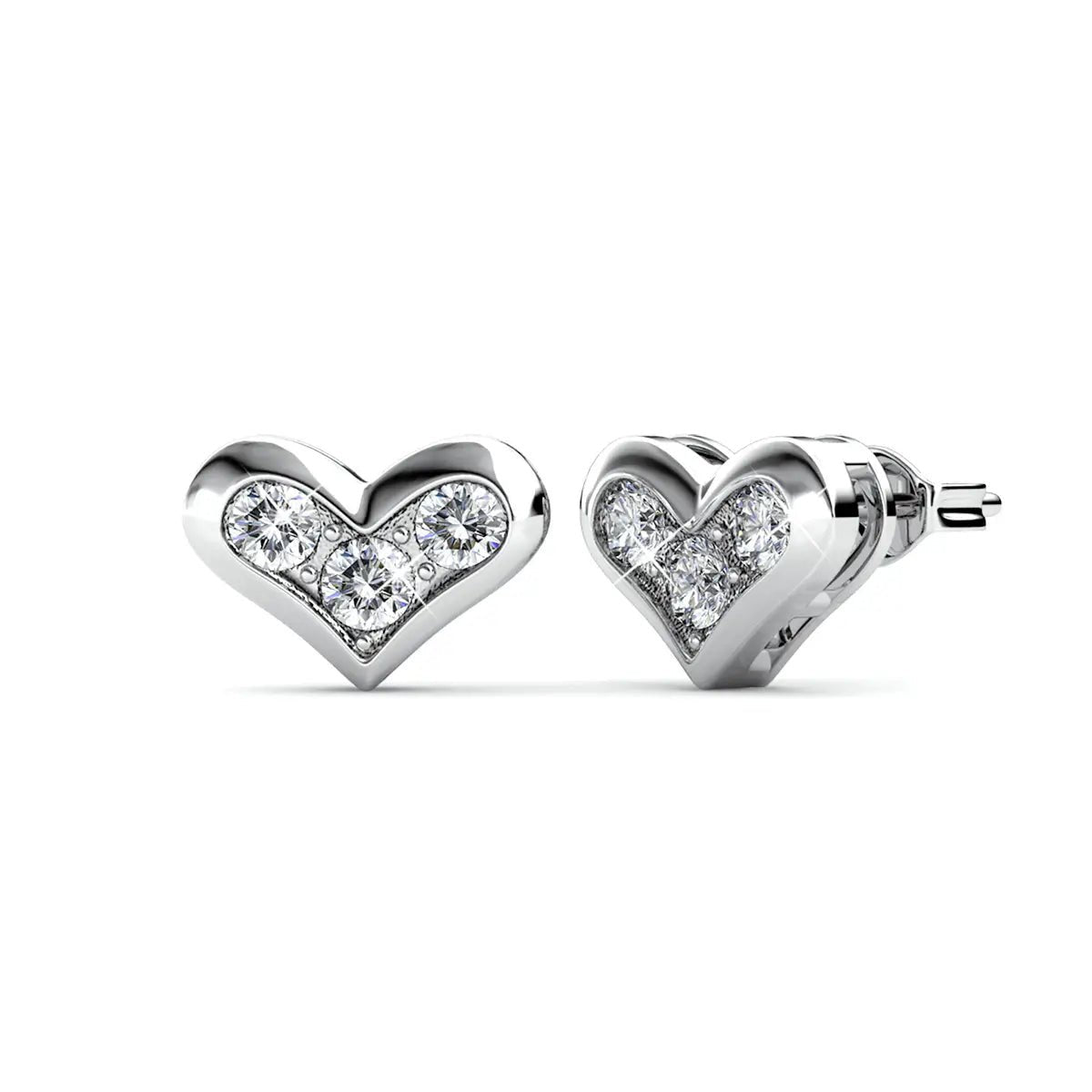 Дамски обици Сърца Heart Glow в златно сияние – by Crystal Pro Jewellery
