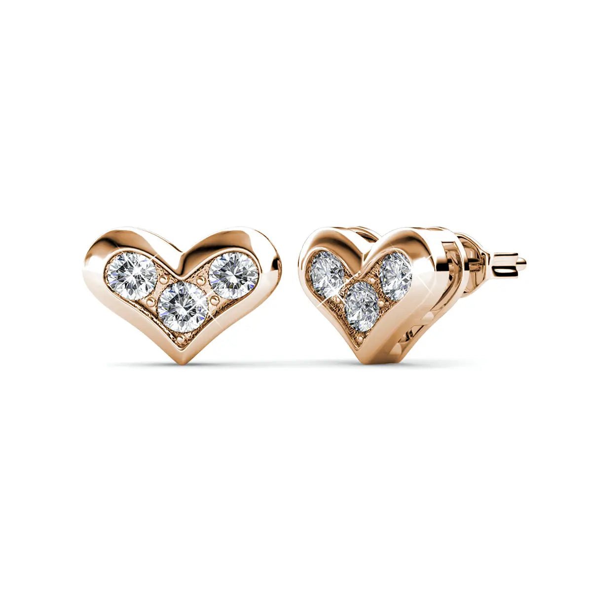 Дамски обици Сърца Heart Glow в златно сияние – by Crystal Pro Jewellery