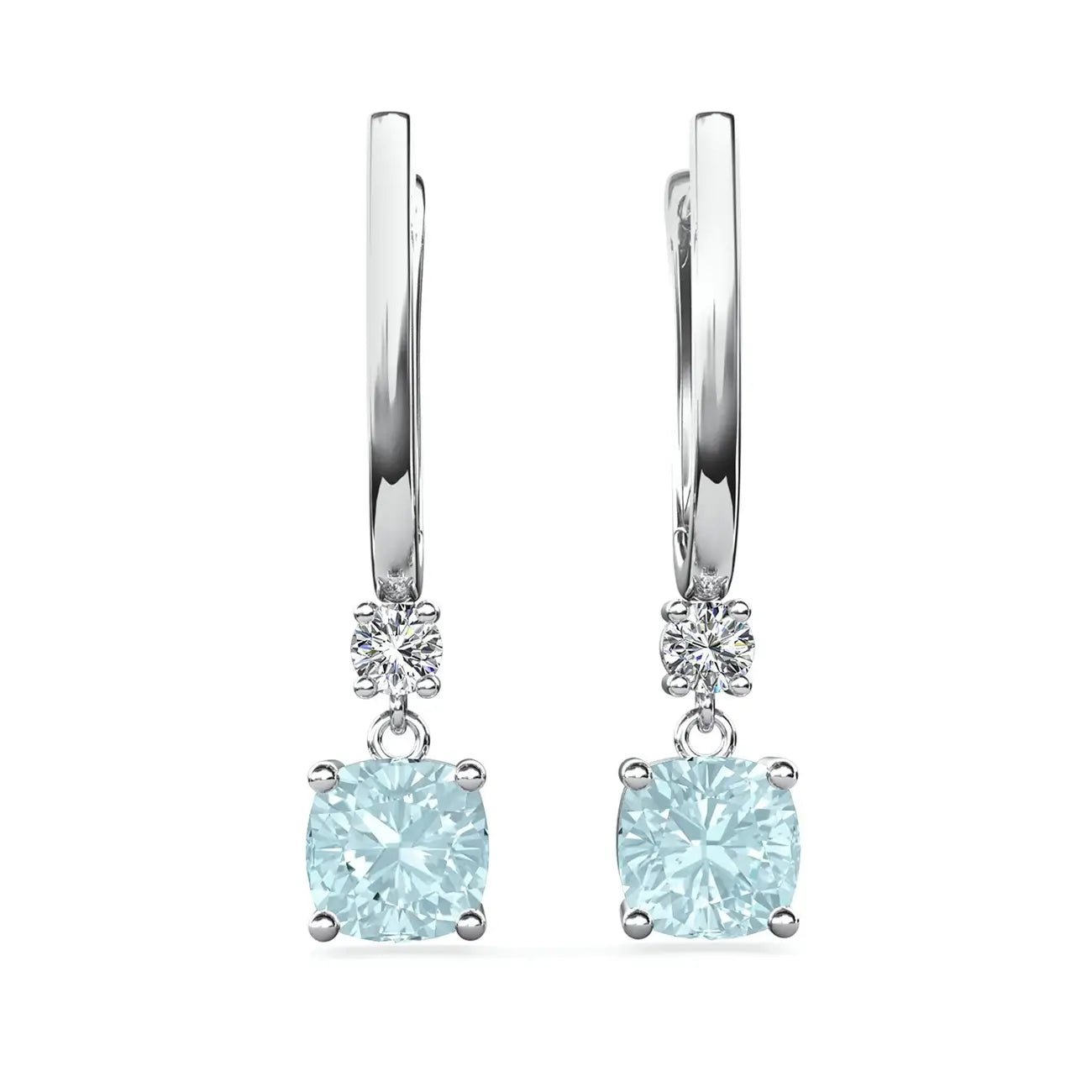 Дамски сребърни обици с натурален Син Топаз – by Crystal Pro Jewellery