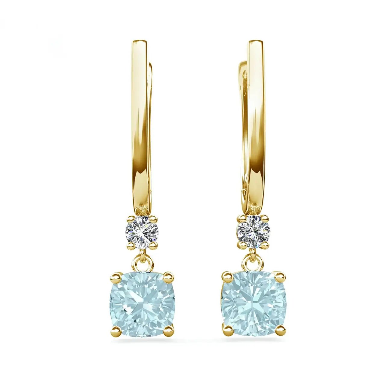 Дамски сребърни обици с натурален Син Топаз – by Crystal Pro Jewellery