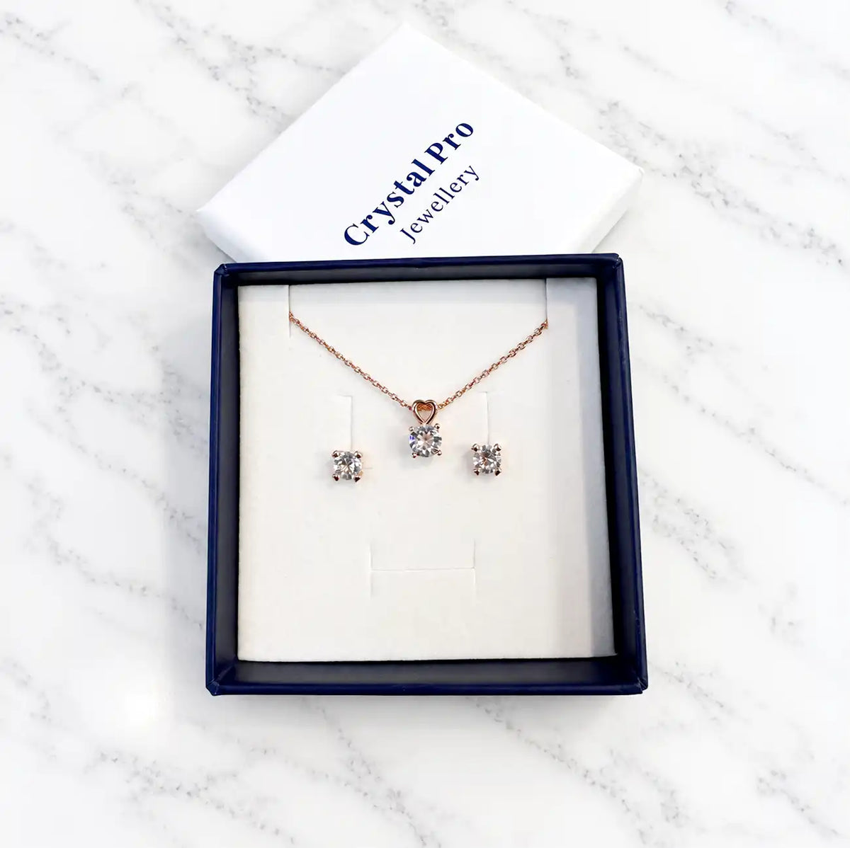 Дамско колие, декорирано с кристали Swarovski® 18К покритие розово злато