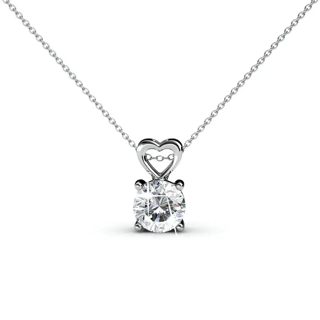 Дамско колие с австрийски кристал 18К покритие бяло злато – by Crystal Pro Jewellery