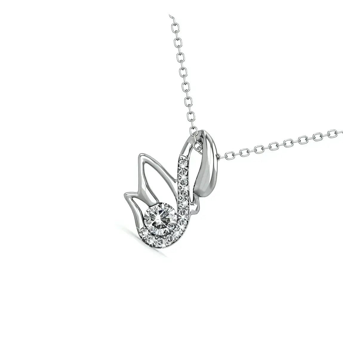 Дамско колие с австрийски кристали Swan Elegance 18К златно покритие – by Crystal Pro Jewellery