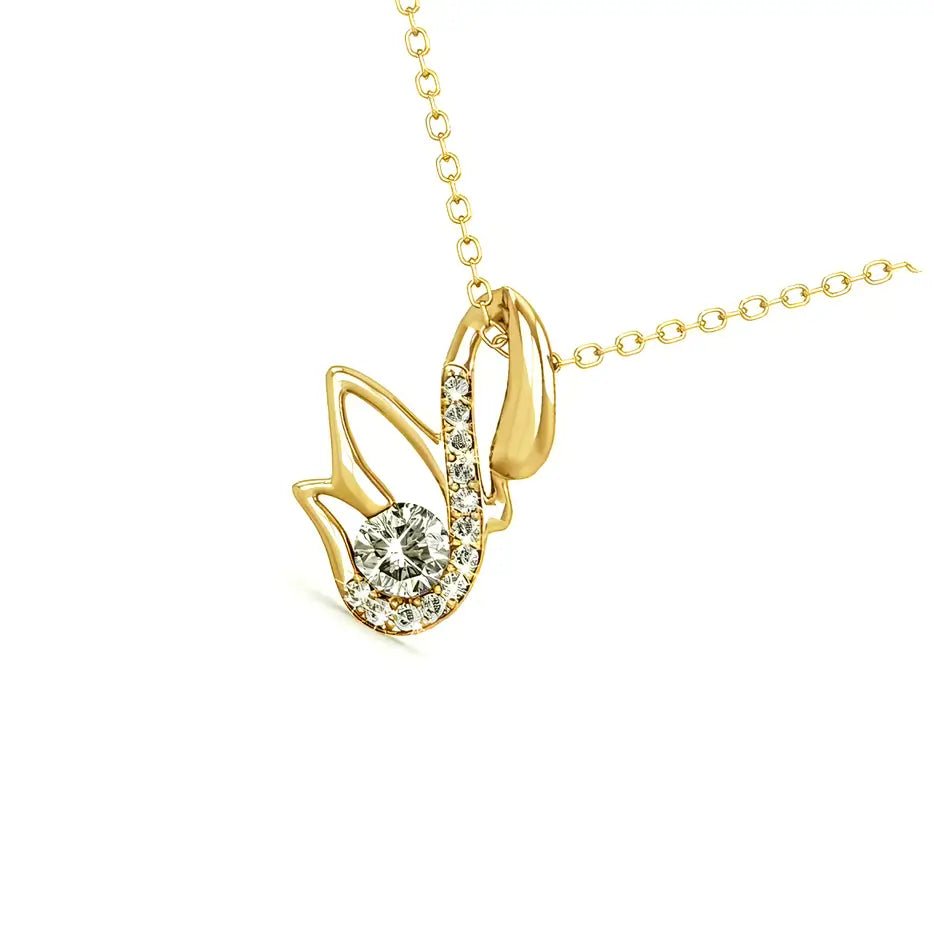 Дамско колие с австрийски кристали Swan Elegance 18К златно покритие – by Crystal Pro Jewellery