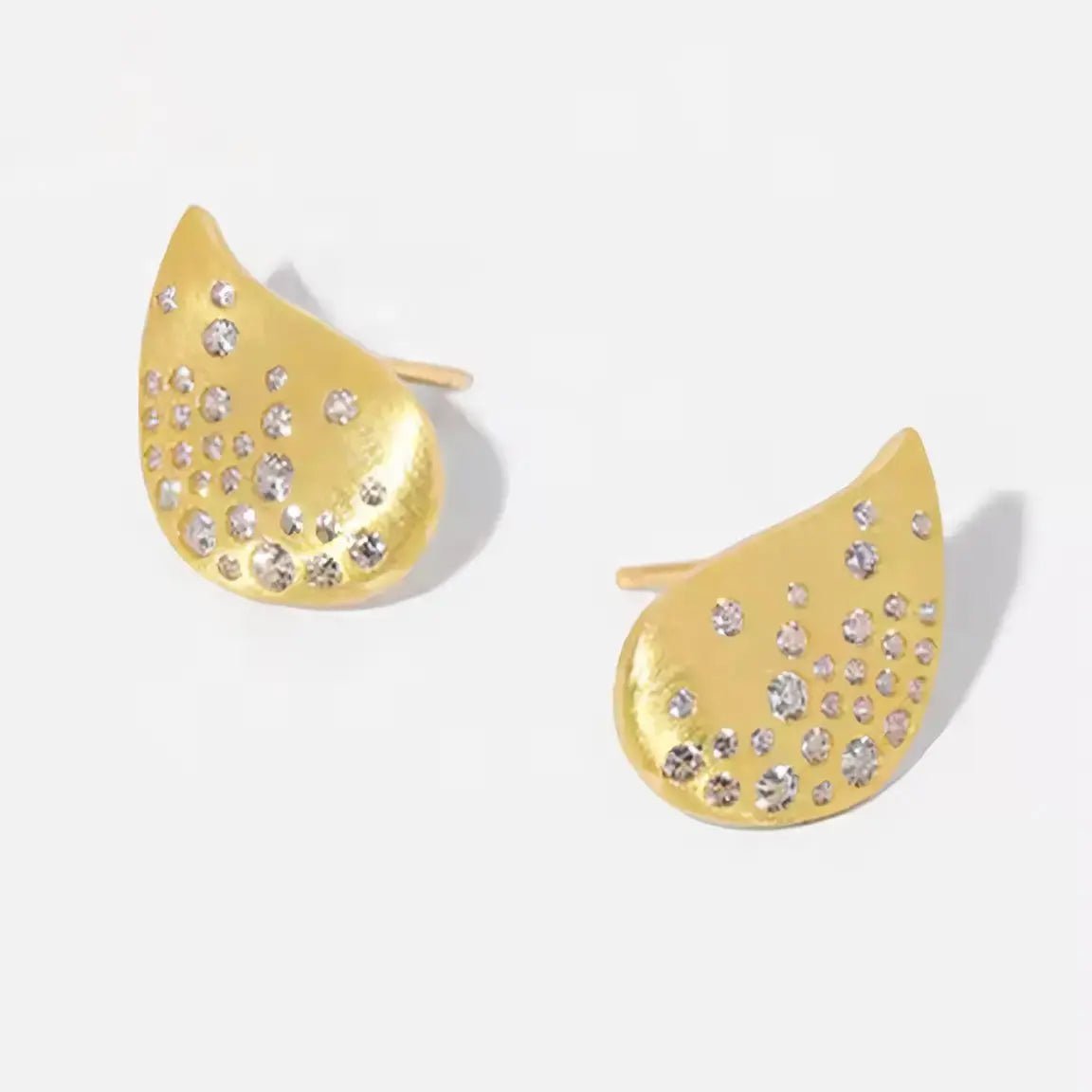 Елегантни позлатени обици Сребро 925 матирани Водна капка – by Crystal Pro Jewellery