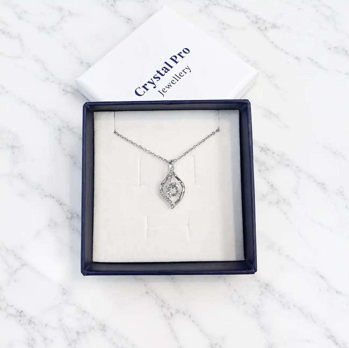 Elegant Eternal Grace necklace, decorated with Swarovski® crystals, 18K rose gold plated