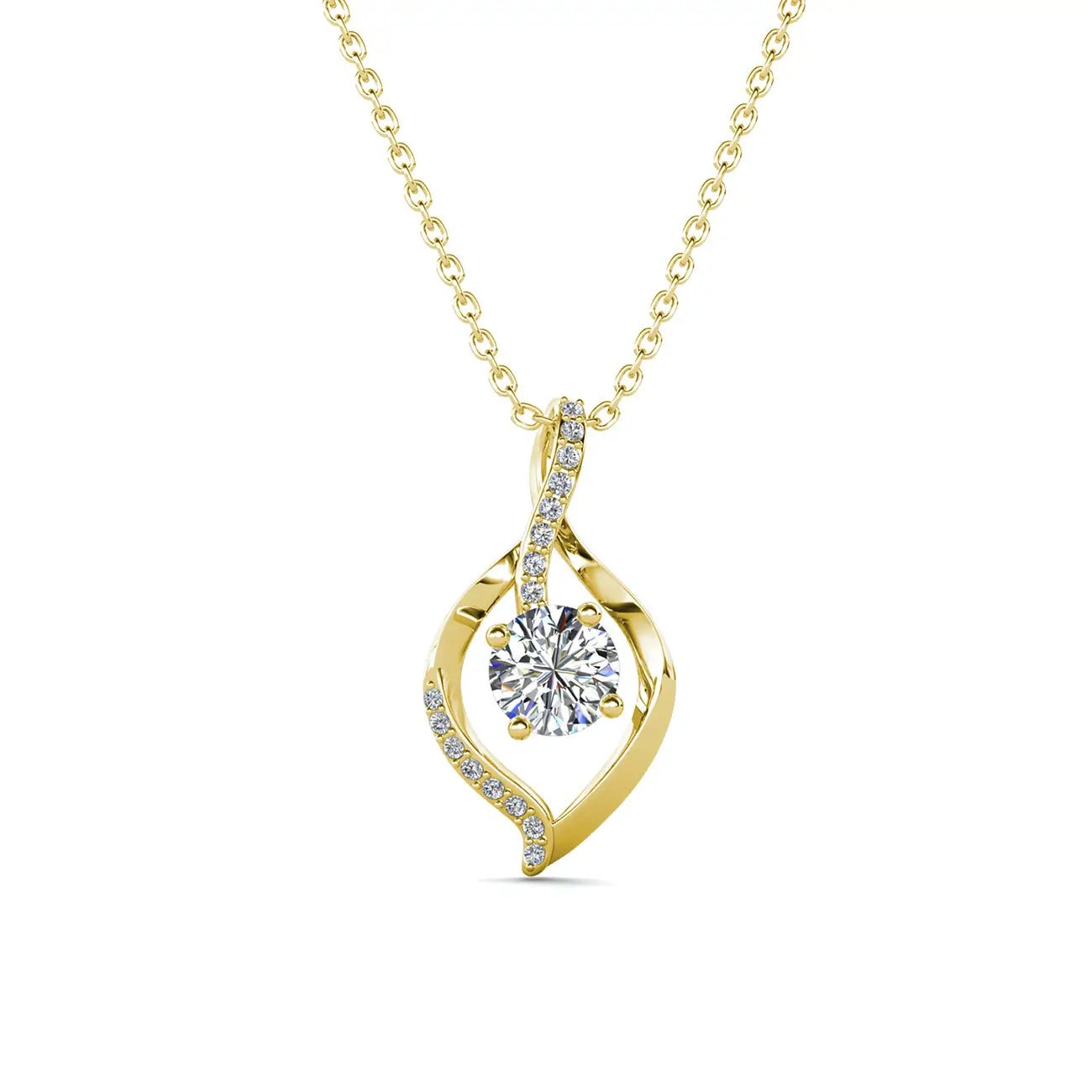 Елегантно колие Eternal Grace с австрийски кристали 18К покритие злато – by Crystal Pro Jewellery