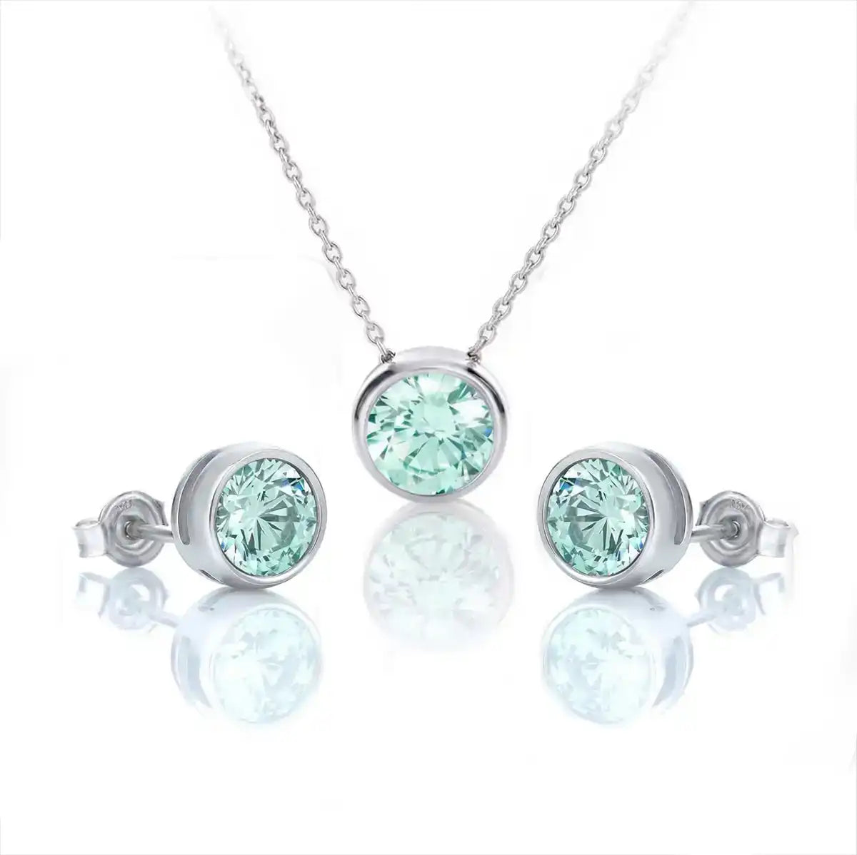 Сребърен дамски омплект с циркони Сваровски