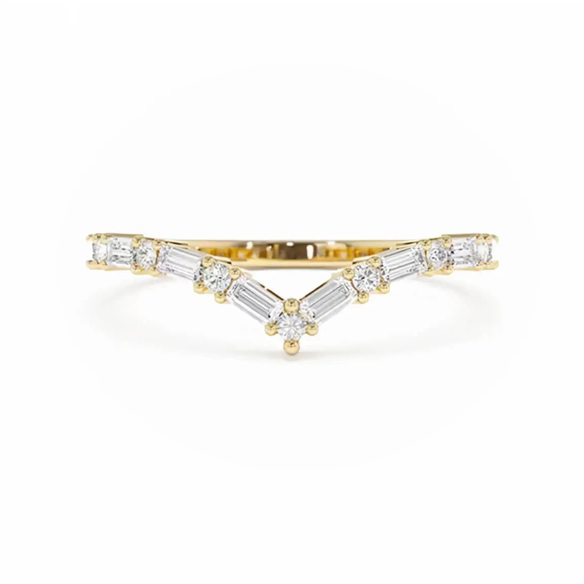 Изящен сребърен пръстен с V - образен дизайн – by Crystal Pro Jewellery