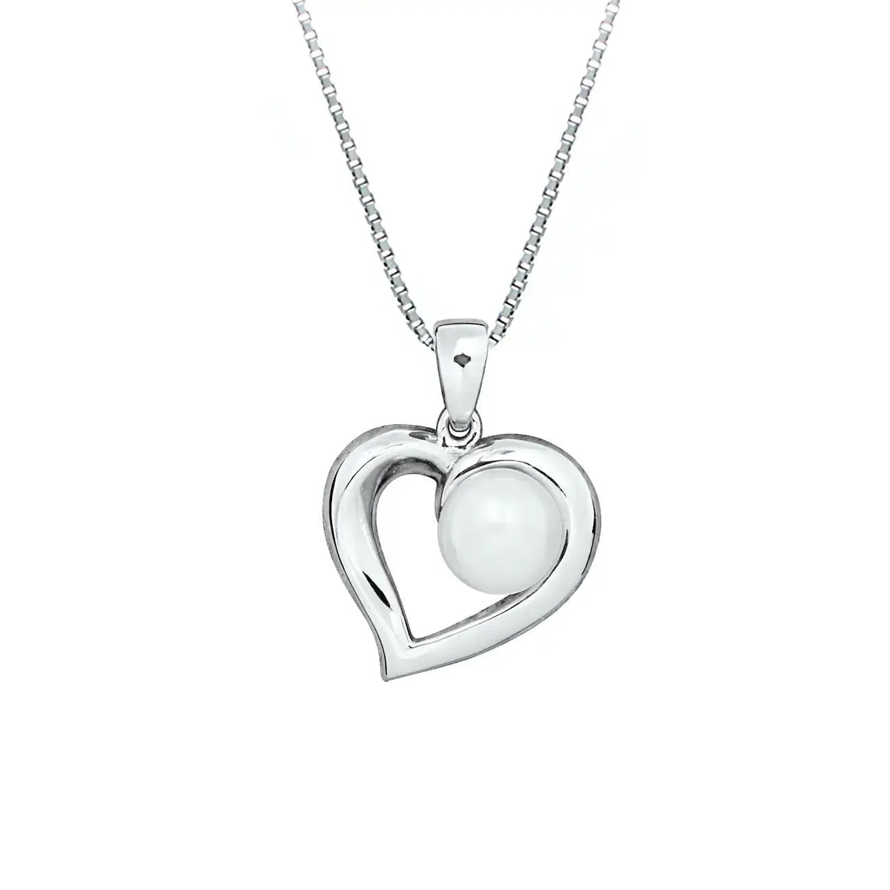 Изящно колие Сърце с речна перла – by Crystal Pro Jewellery