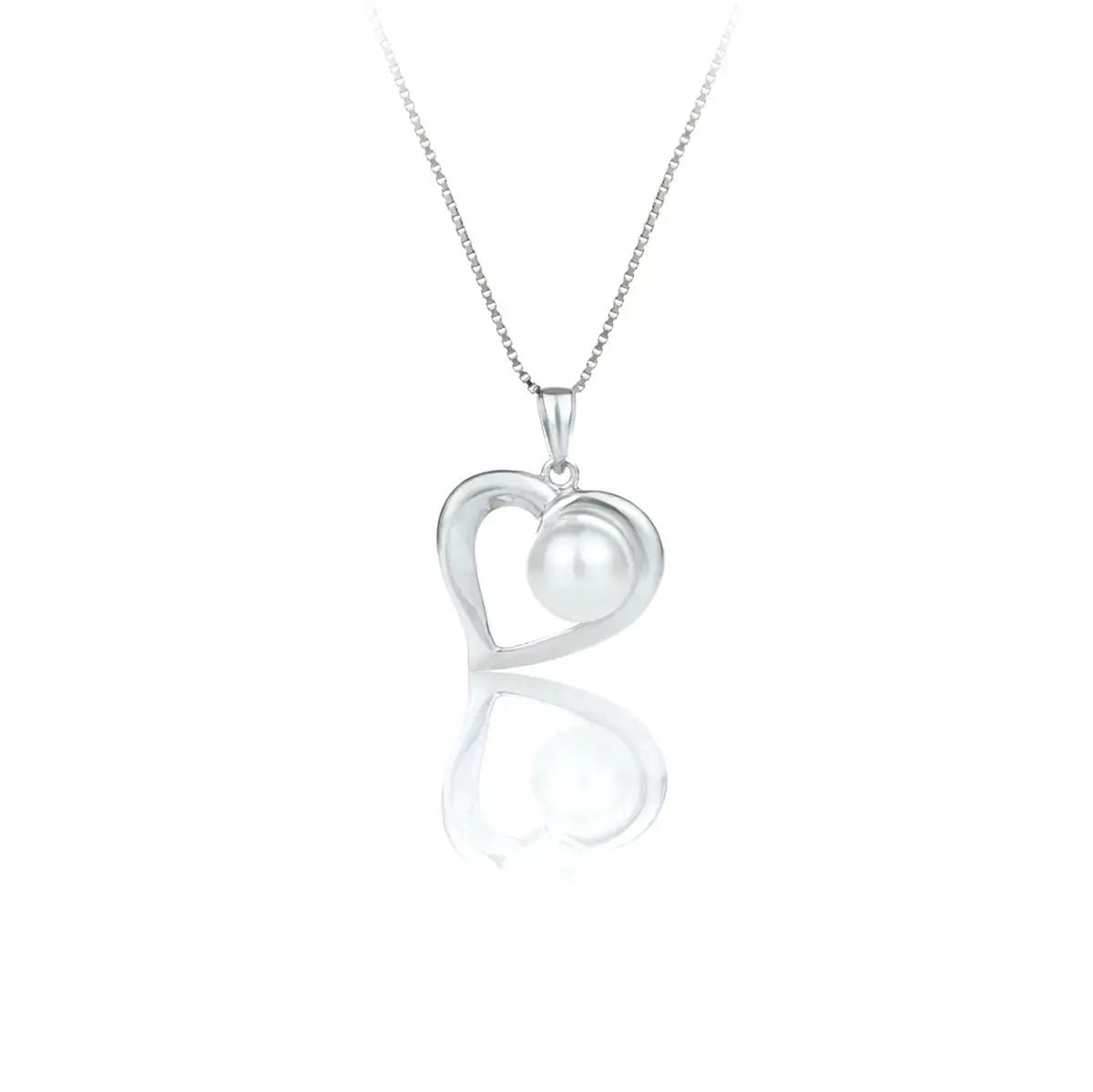 Изящно колие Сърце с речна перла – by Crystal Pro Jewellery