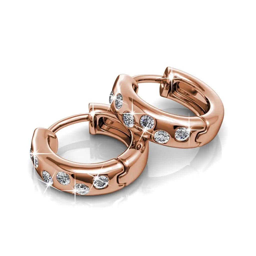 Халки с вградени блестящи кристали и 18К покритие бяло злато – by Crystal Pro Jewellery