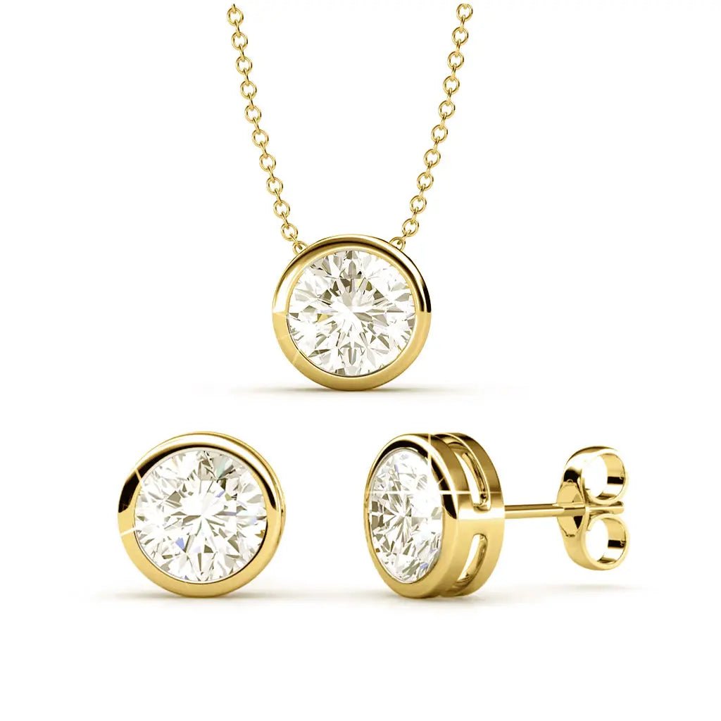 Класическа елегантност Колие и обици с австрийски кристали – by Crystal Pro Jewellery