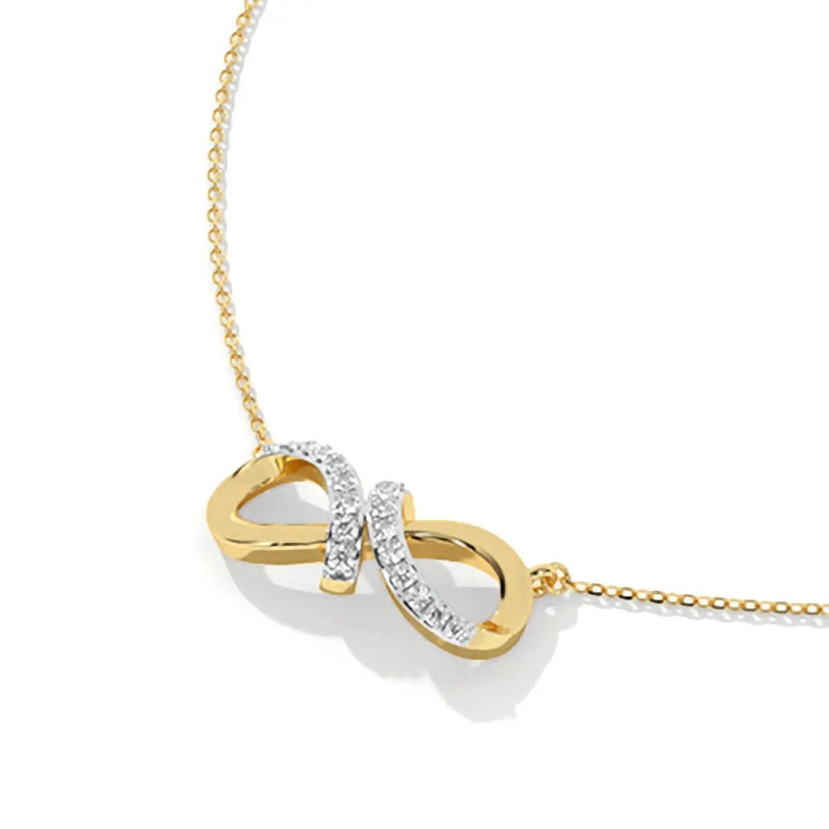 Колие Безкрайност Сребро 925 с 18К златно покритие и цирконии – by Crystal Pro Jewellery