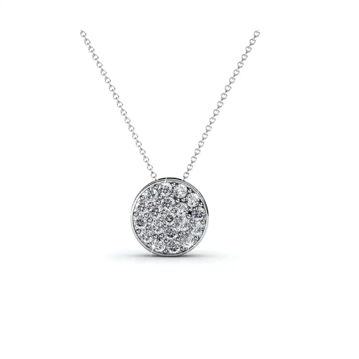 Колие Crystal circle с кристали Сваровски и 18К покритие бяло злато