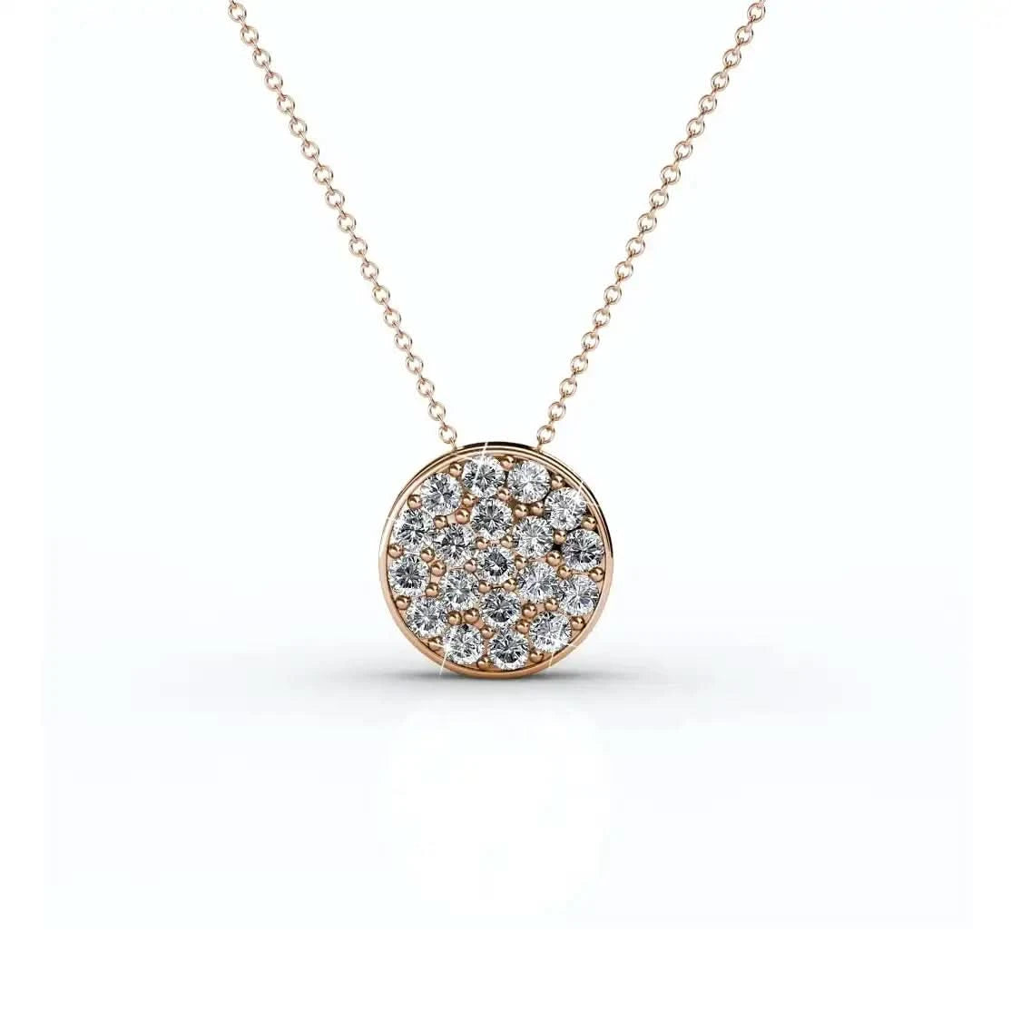 Колие Crystal circle с кристали Сваровски и 18К покритие розово злато