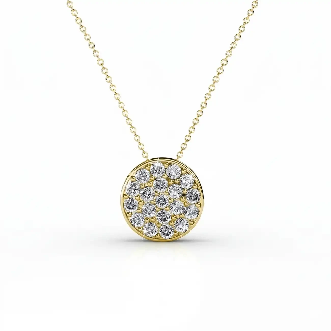 Колие crystal circle с кристали Сваровски и 18К златно покритие