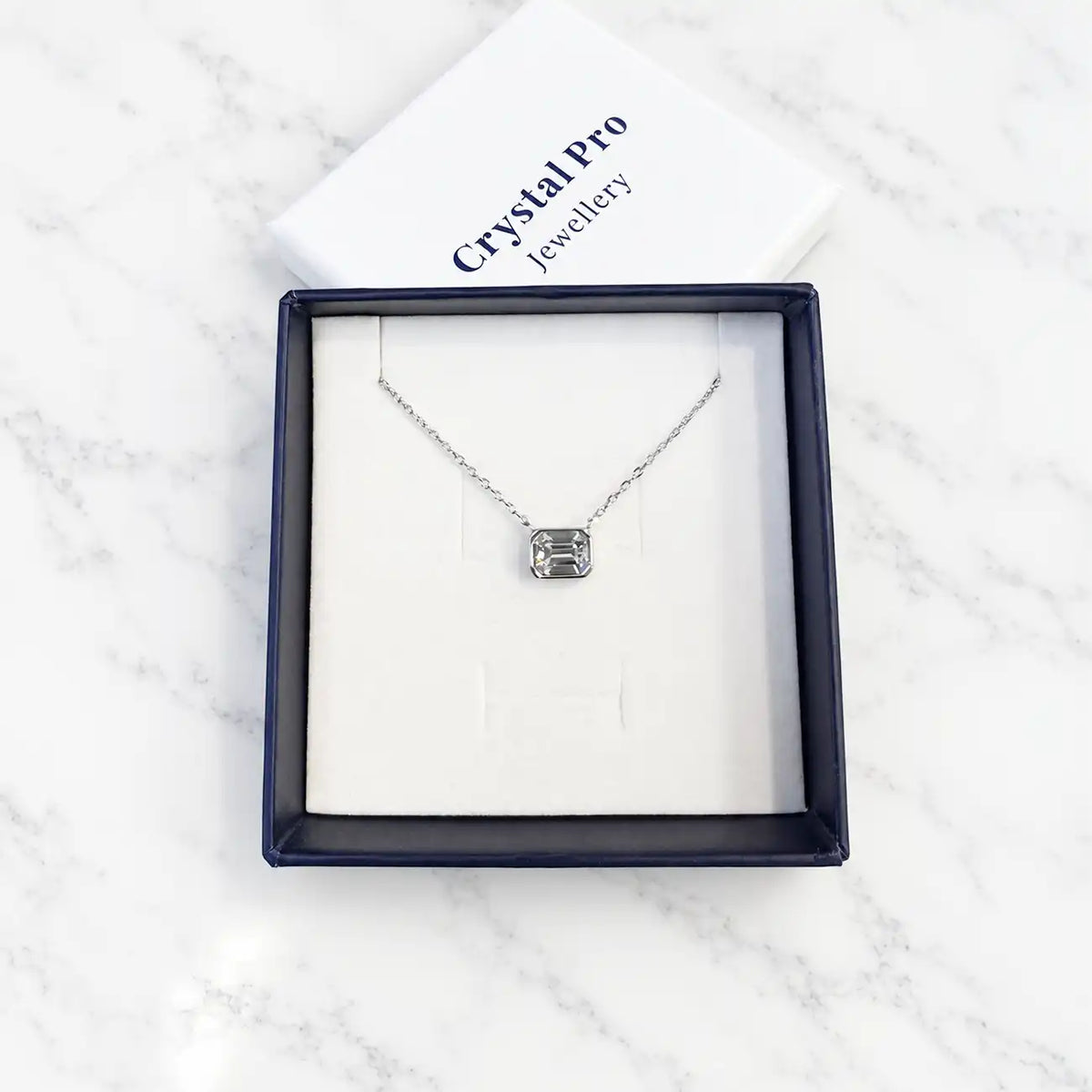 Women's necklace with Austrian crystal 18K white gold plating
