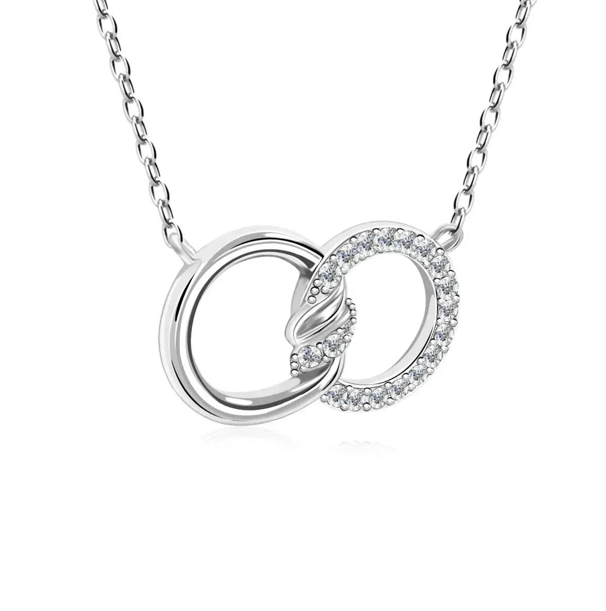 Колие Forever Connected Rings с кристали и 18K Златно покритие