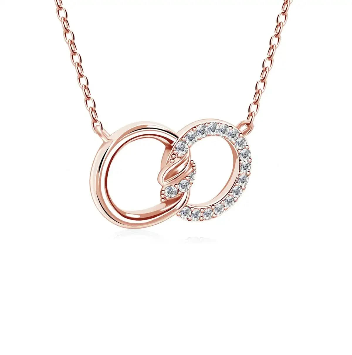 Колие Forever Connected Rings с кристали и 18K Златно покритие