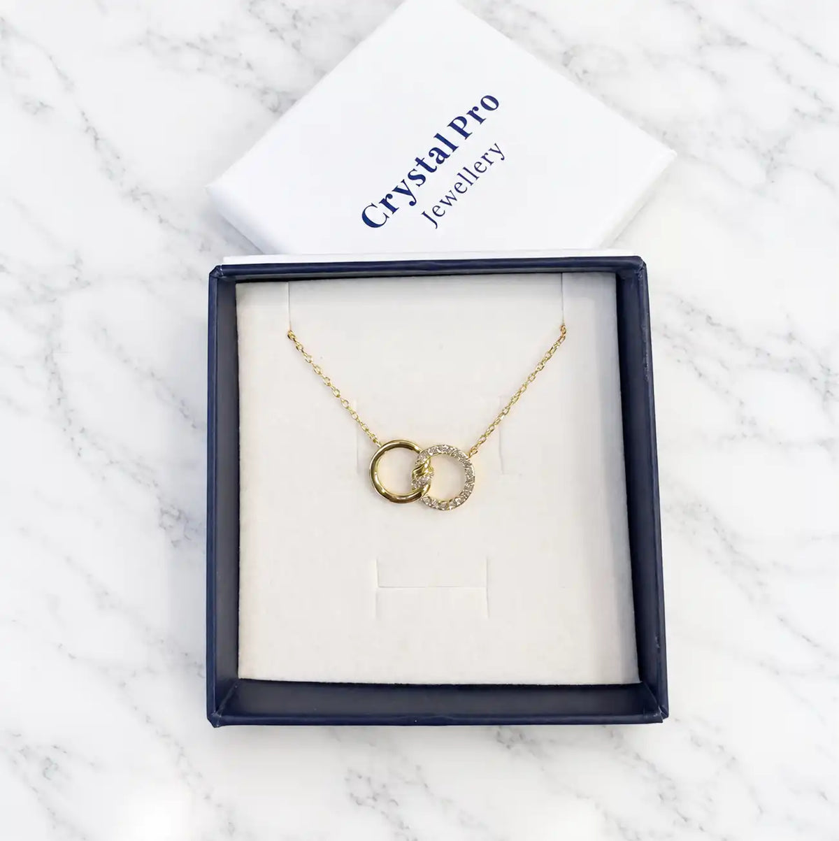 Колие Forever Connected Rings, инкрустирано с кристали Swarovski® 18К Златно покритие